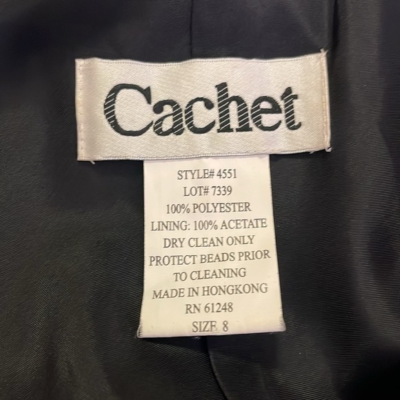 CACHET Women’s Black Beaded Formal Maxi Gown Size 8 - Picture 9 of 10